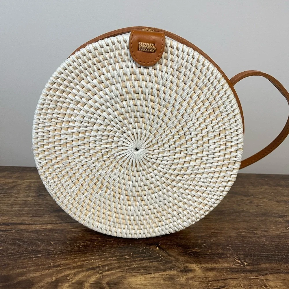 Round Rattan Crossbody - Picture 2 of 3